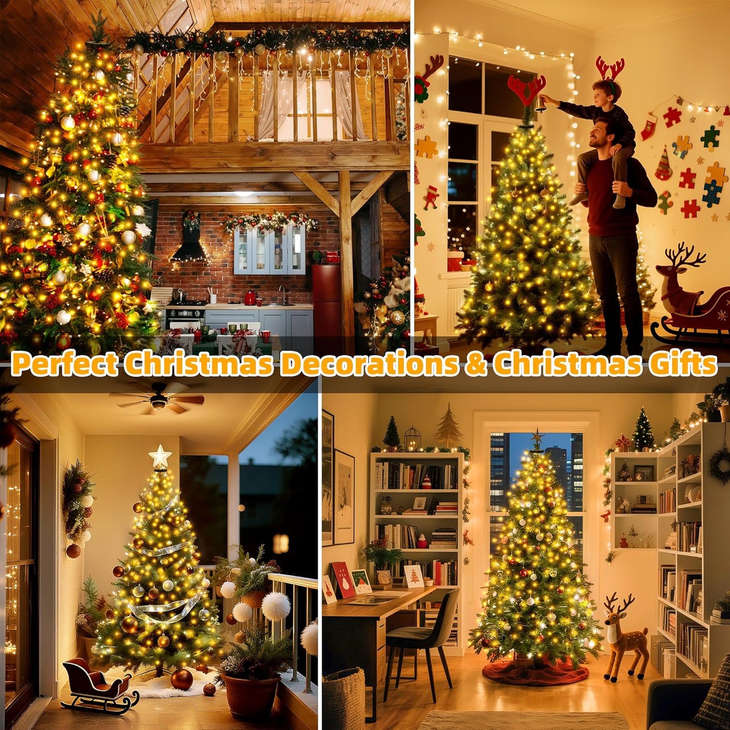 Lumastream Remote Control Christmas Lights with Timer – Easy Setup Holiday Gift for Parents and New Homeowners