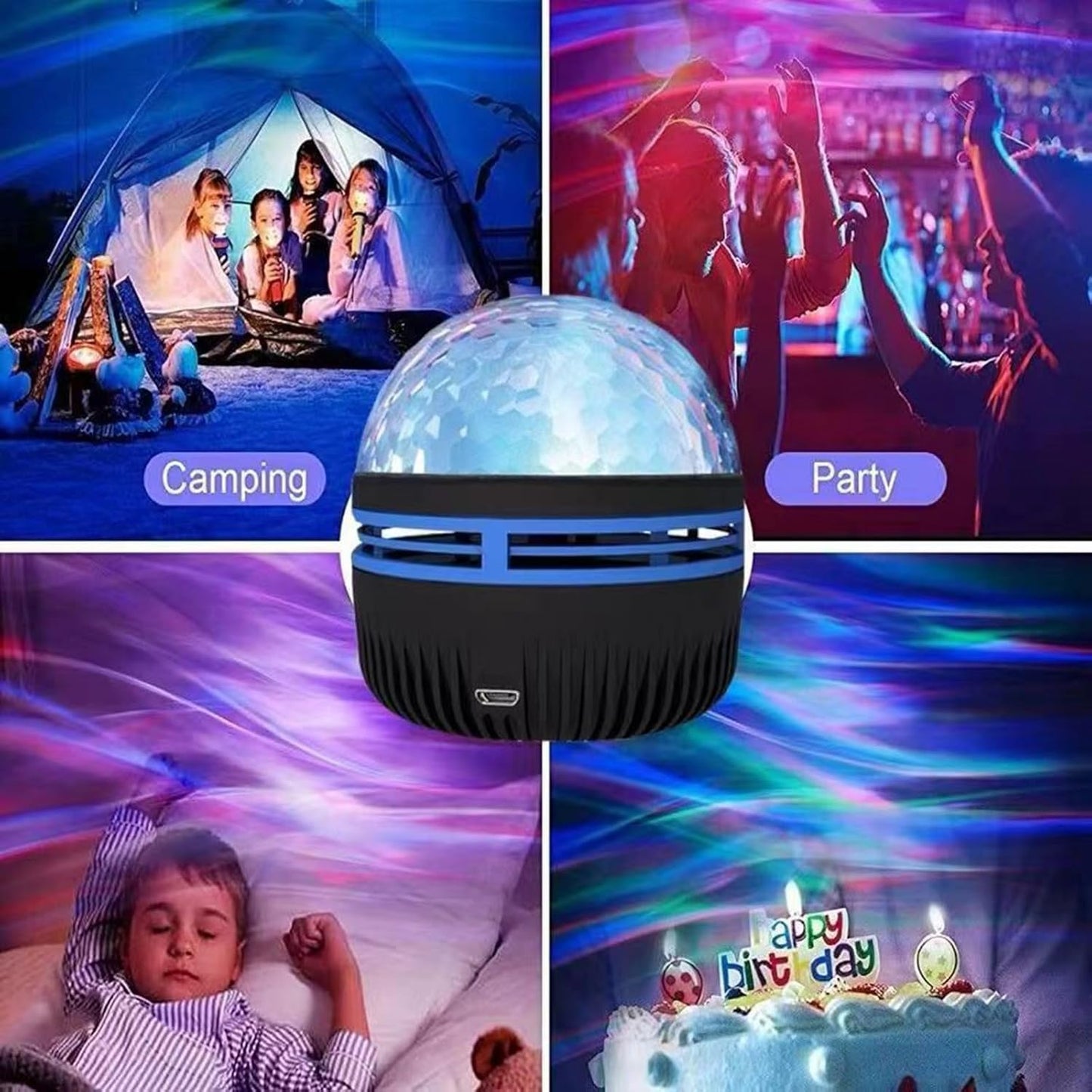 LUMENA Northern Lights and Ocean Wave Lamp – Valentine's Day Gift for Wife or Girlfriend, USB Rechargeable Mood Light for Anniversaries