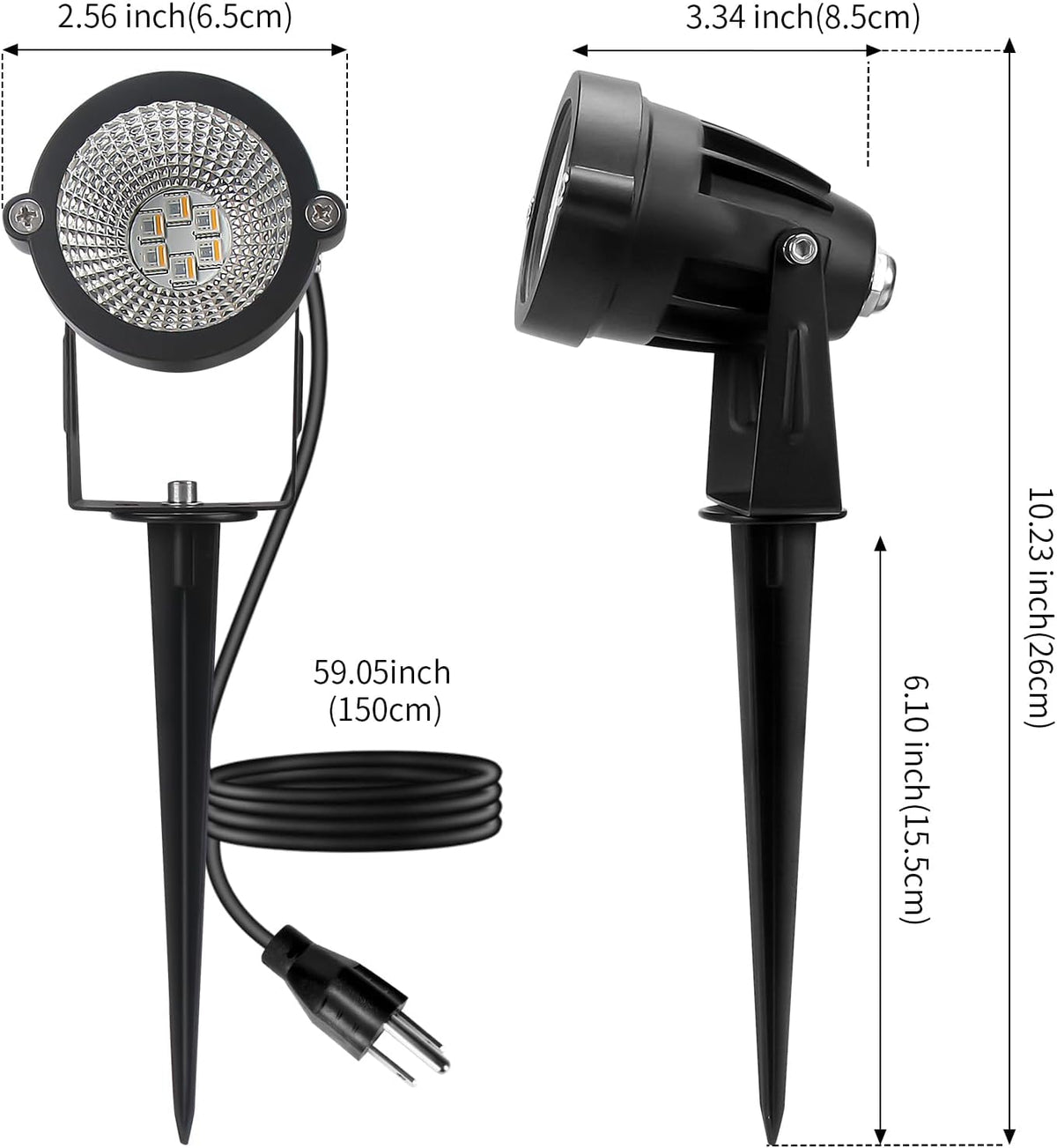 LumenGlow 120V Plug in Outdoor Spot Lights for Open Air Entertaining, 12W Color Changing LED Landscape Lighting 4 Pack IP65 Weatherproof Remote Included