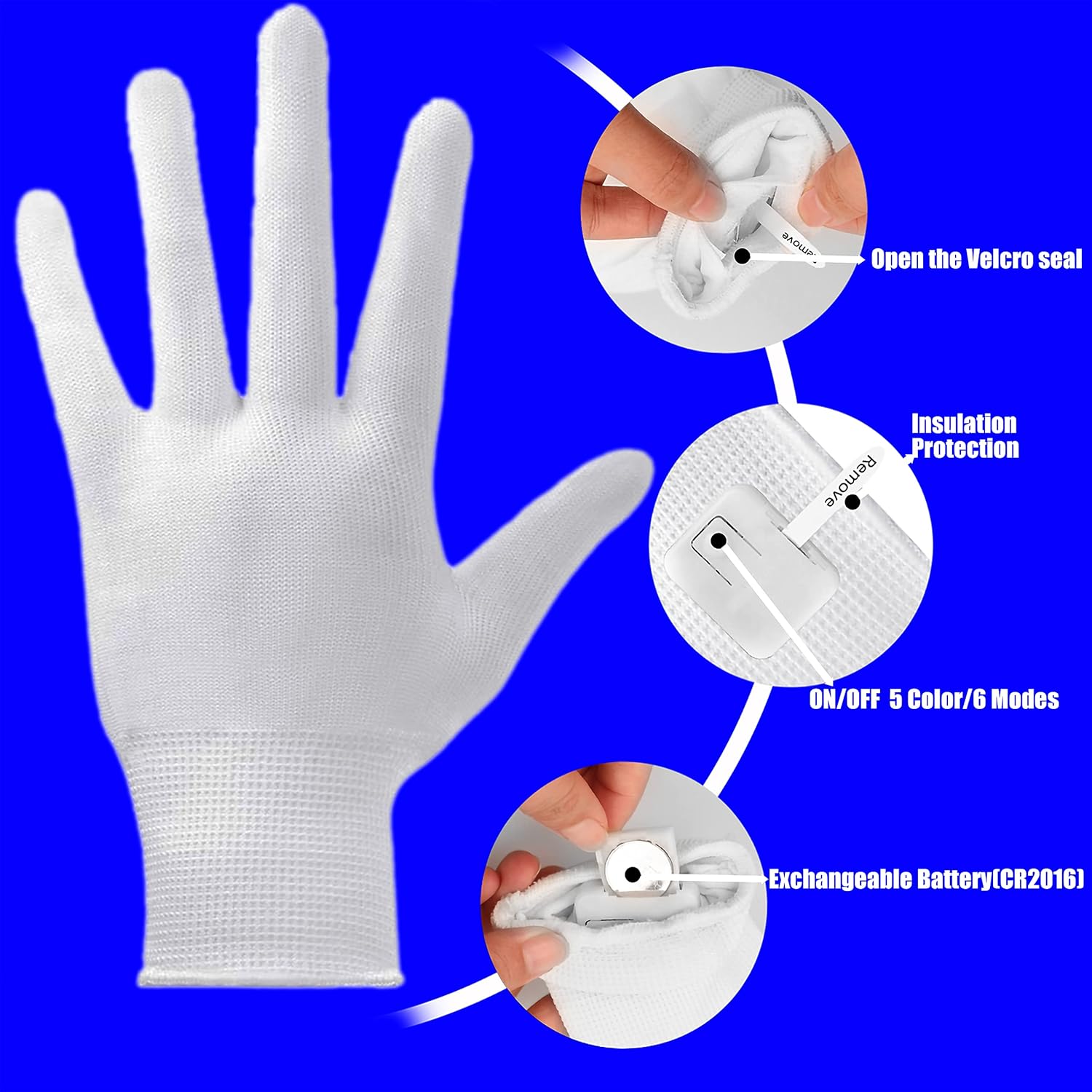 LumenGlow Flashing LED Gloves for Kids - Breathable Stretchy Light Up Hand Costume Accessory Safe for School Events and Halloween
