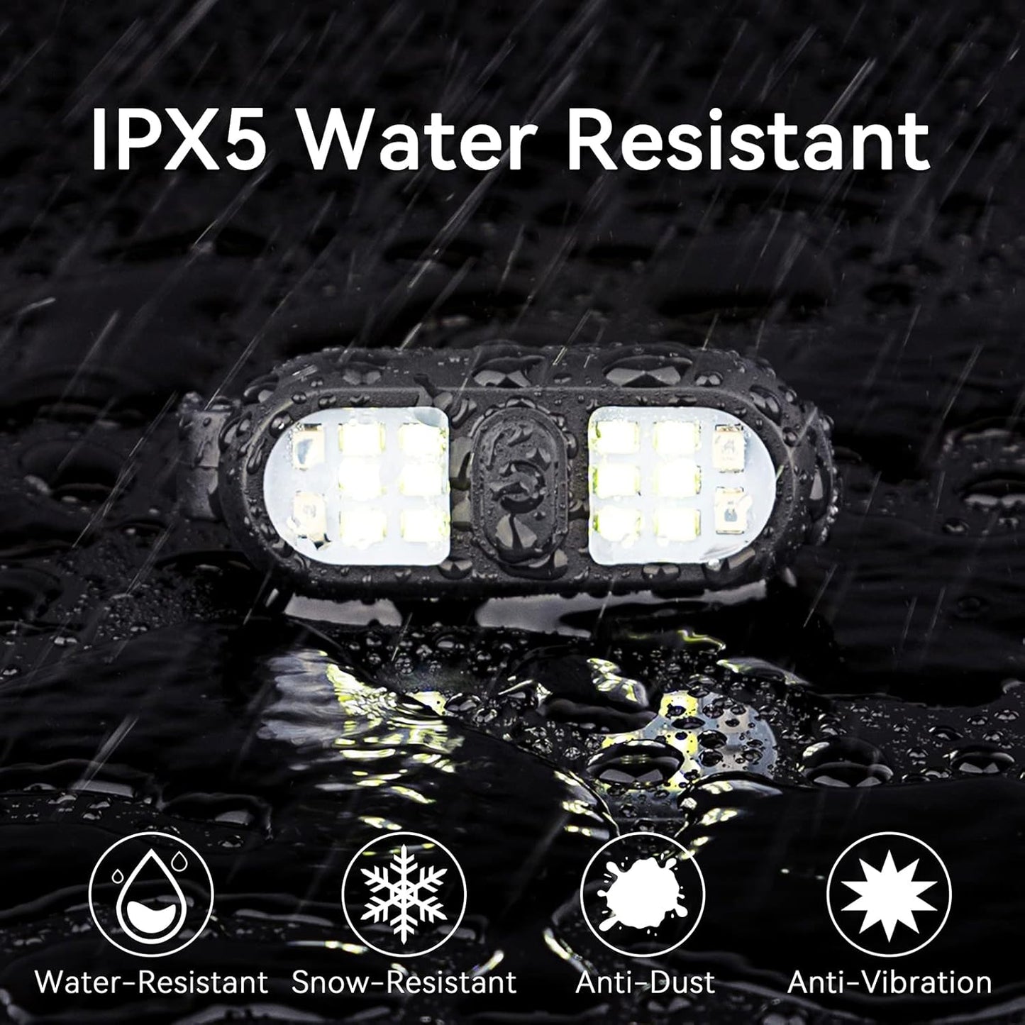 LumenX Hands-Free Safety Flashlight for Joggers and Dog Walkers, Waterproof Clip Light with Flashing Alert