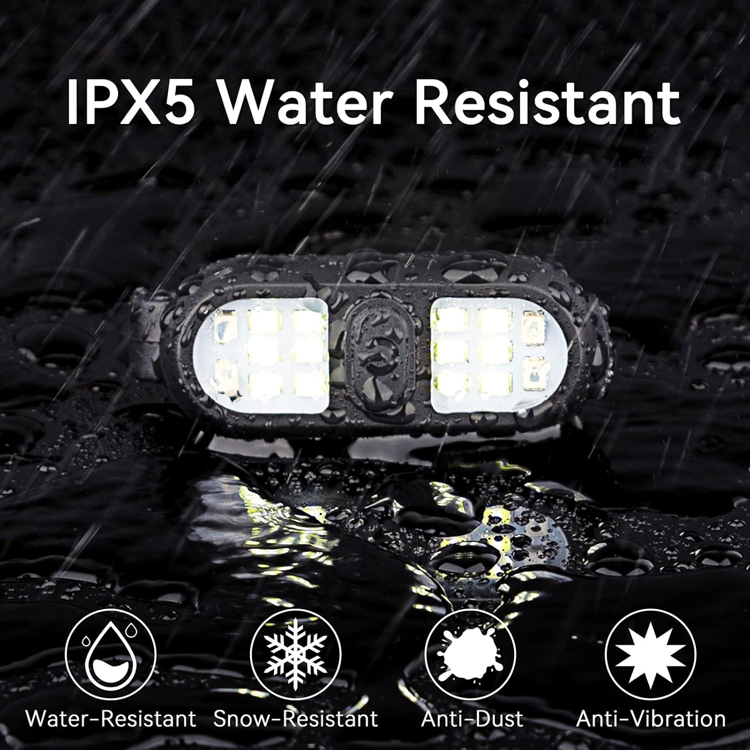 LumenX Hands-Free Safety Flashlight for Joggers and Dog Walkers, Waterproof Clip Light with Flashing Alert