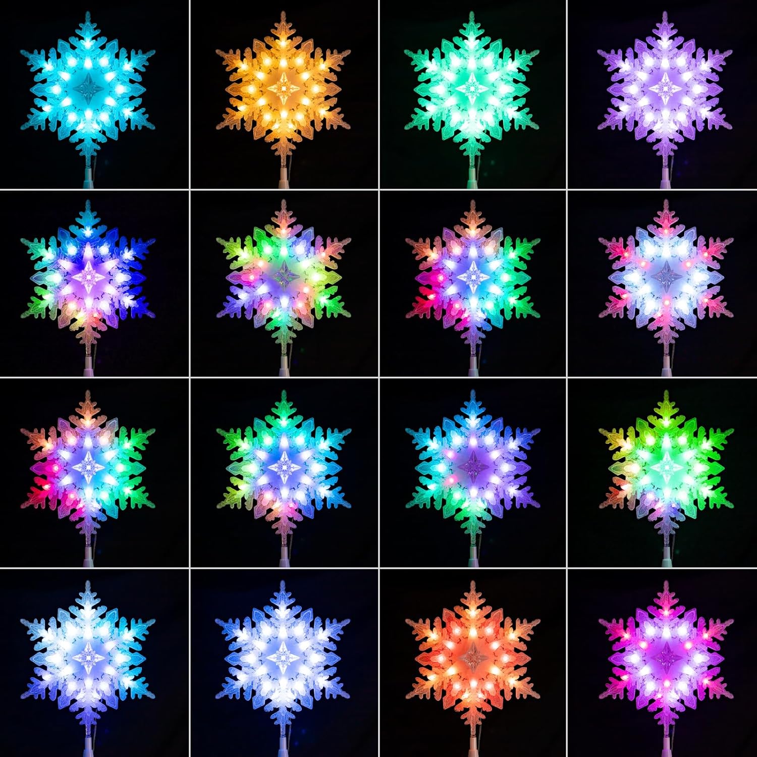 Lumichain DIY Color-Changing Snowflake Topper – Designer Holiday Statement Piece for Entryway Console Styling