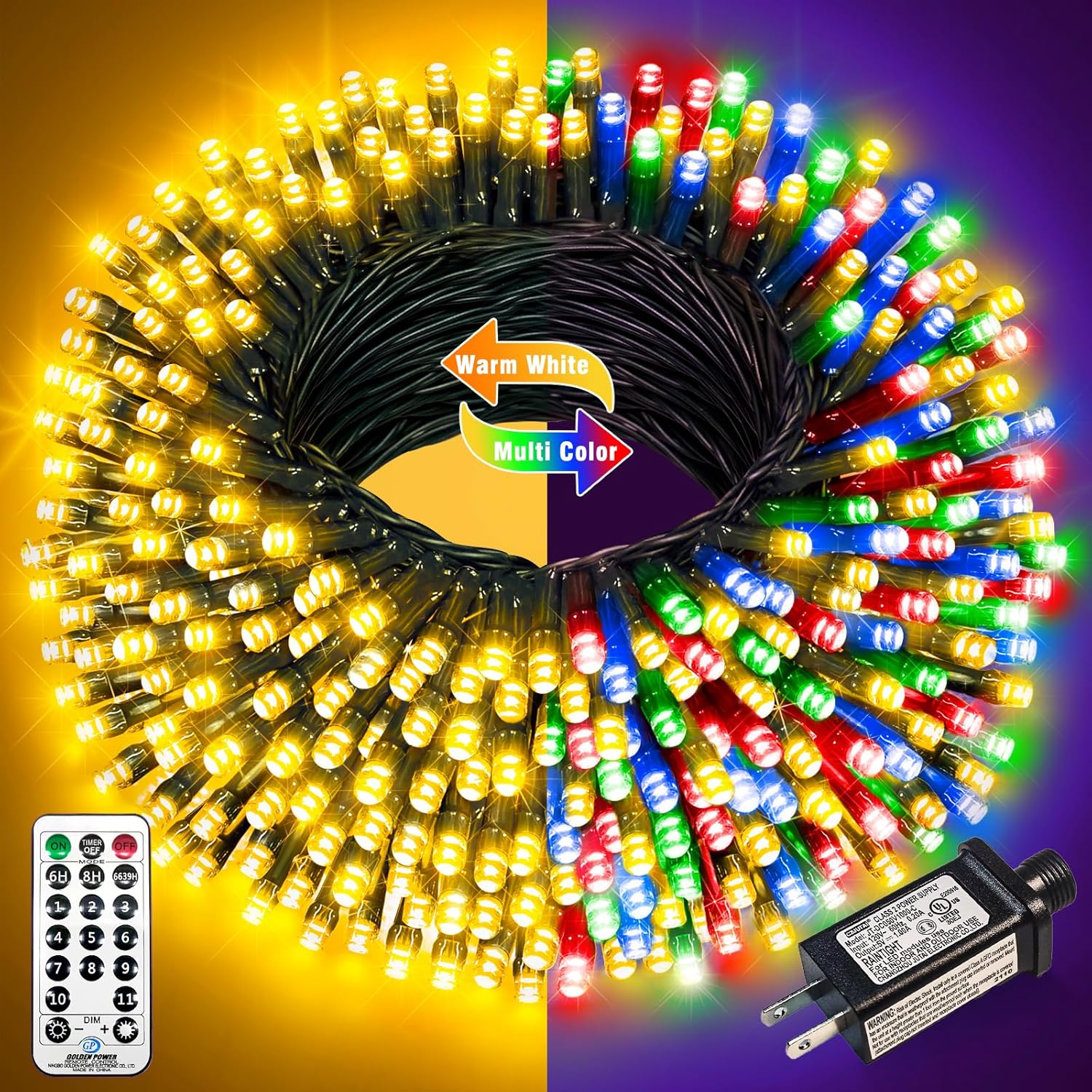 Lumify Home Christmas Lights Gift Set 300 LED – Housewarming Present for Mom, Warm White and Multicolor Fairy Lights for Patio and Home