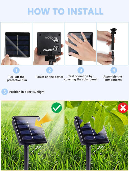 Lumify Solar Christmas Lights 400 LED – IP65 Waterproof String Lights for Poolside Palms, Garden Paths and Driveways