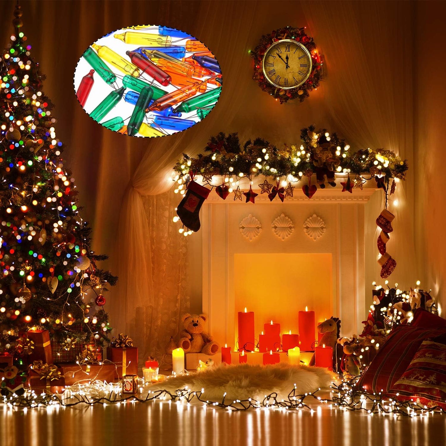 Lumifye Glow Incandescent Mini Bulb Replacement Set – 50 100 150 200 Count Compatible Christmas Lights for Cozy Holiday Home Styling and Soft Ambient Glow