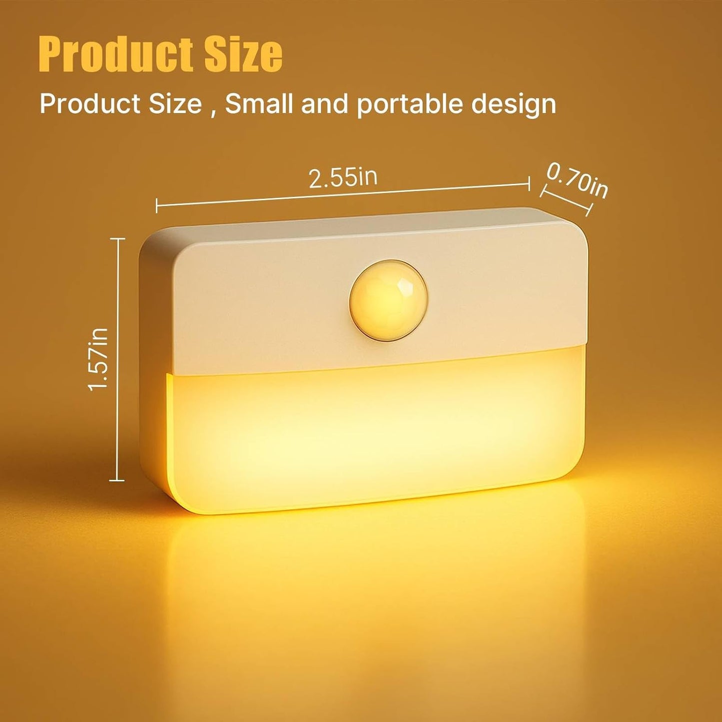 LumiGuard Step Light for Living Room – Frosted Diffuser Battery Nightlight, Cozy Home Accent