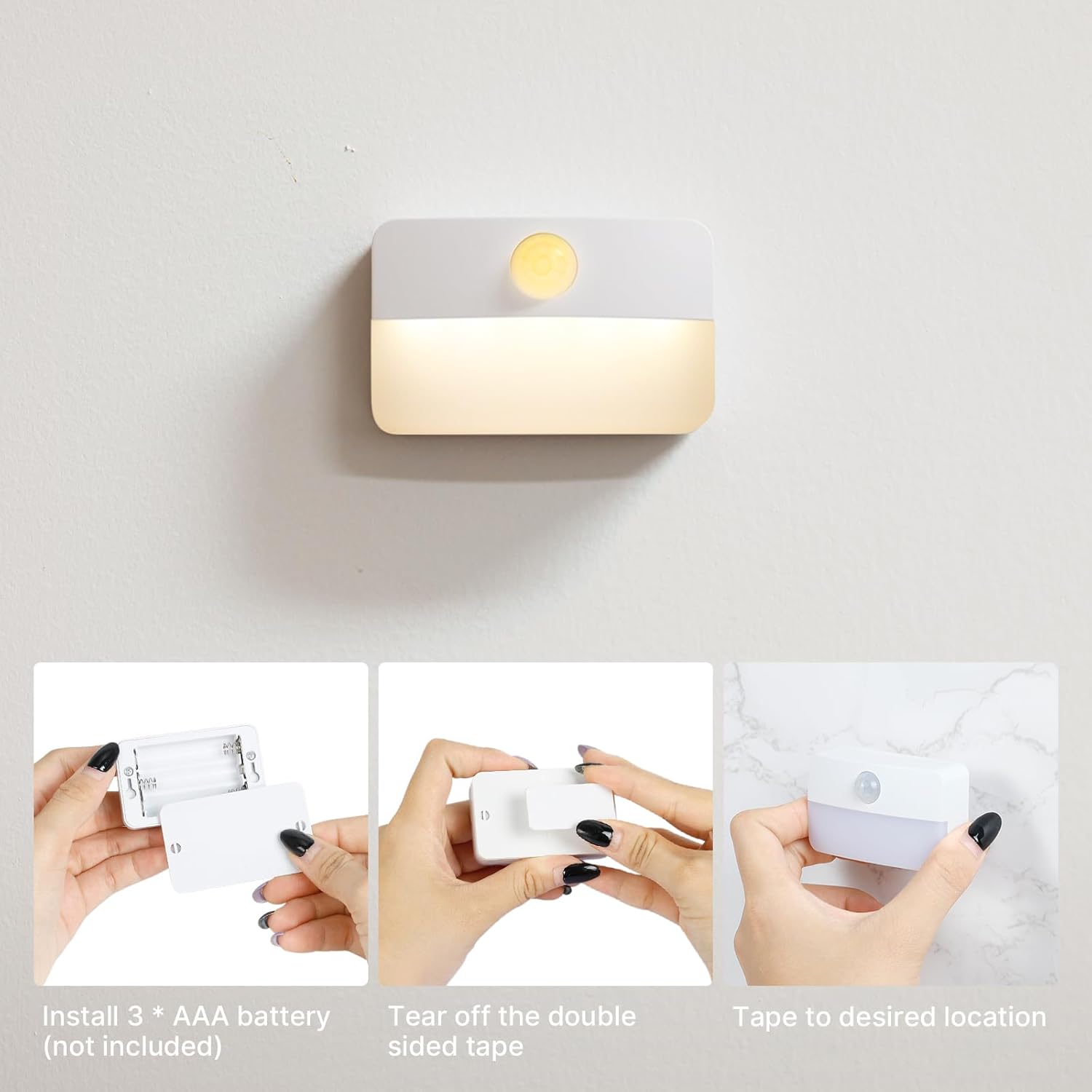 LumiGuard Step Light for Living Room – Frosted Diffuser Battery Nightlight, Cozy Home Accent