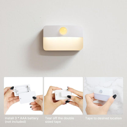 LumiGuard Step Light for Living Room – Frosted Diffuser Battery Nightlight, Cozy Home Accent