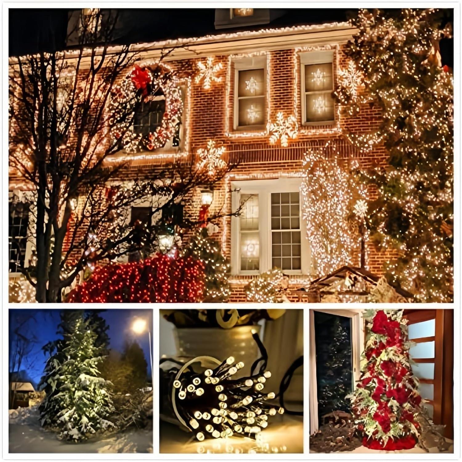 Lumimuse Solar Patio String Lights – 200 LED Dusk-to-Dawn Outdoor Lighting for Backyard Dining, Gazebo and Tree Wrap, No Outlet Needed