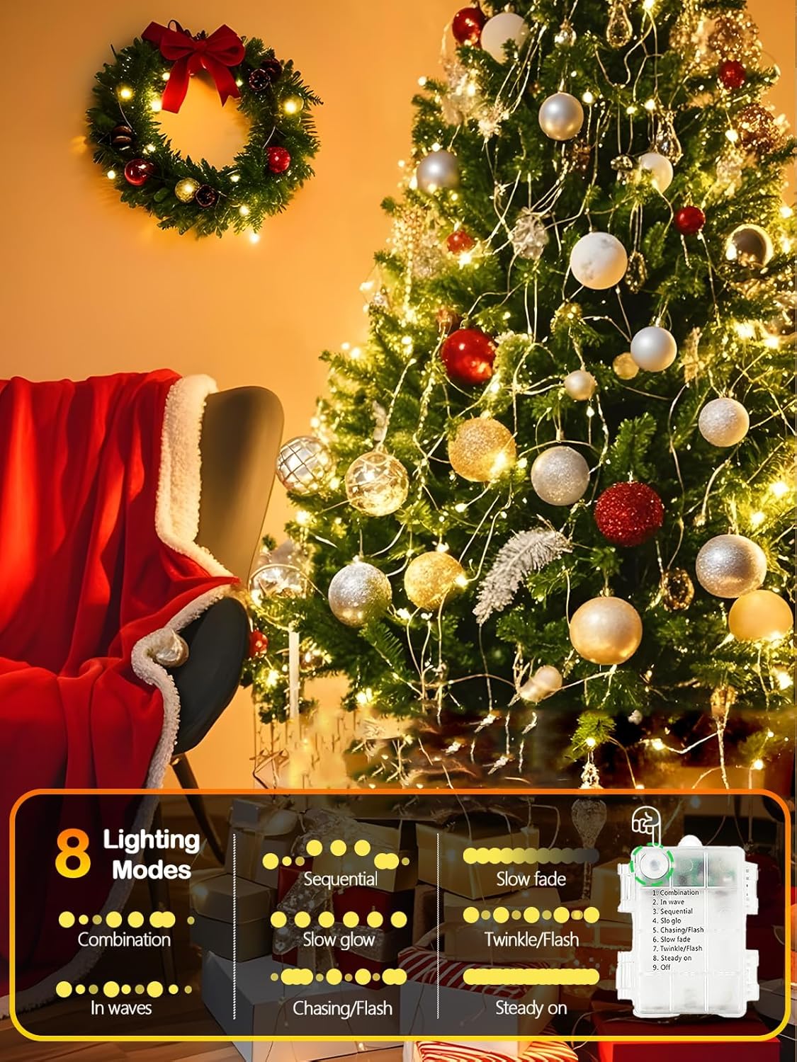 Luminara Glow Flame-Free Fairy Lights 4 Pack, Worry-Free Night Light for Toddler Room, Dorm & Sleepover with 6H Auto Shutoff Timer