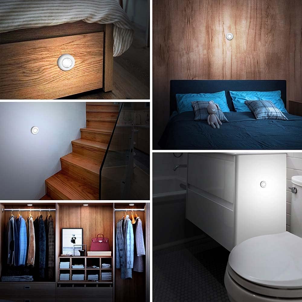 LuminAura LED Puck Lights – Pet-Safe Hallway and Stair Light, No-Flame Wireless Puck Set