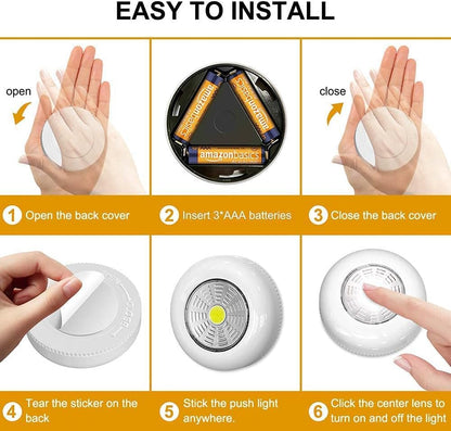 LuminAura LED Puck Lights – Pet-Safe Hallway and Stair Light, No-Flame Wireless Puck Set