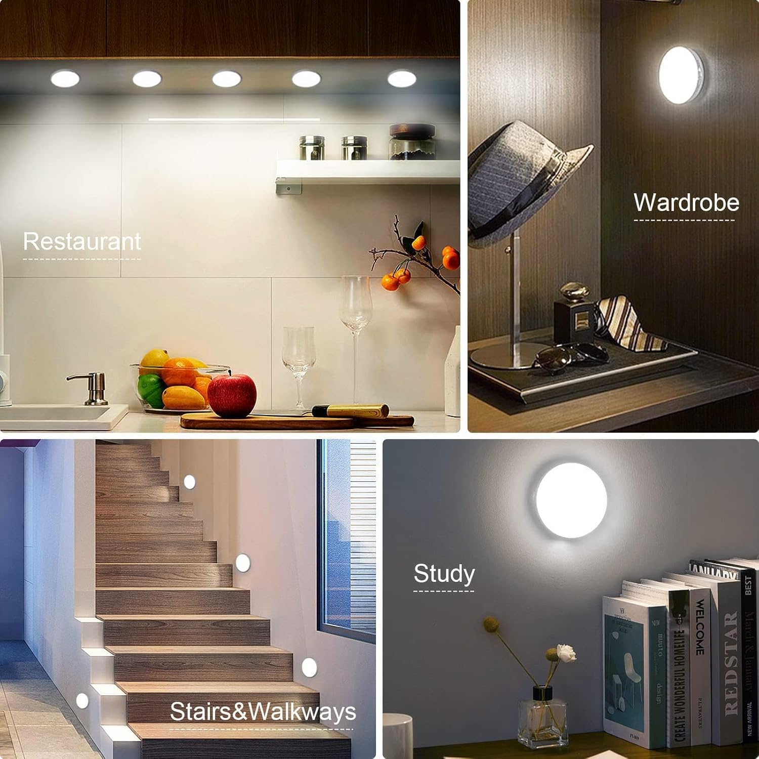 LuminBeam Night Light Set – Practical Birthday Gift for Mom and Grandma, Cordless Motion Activated