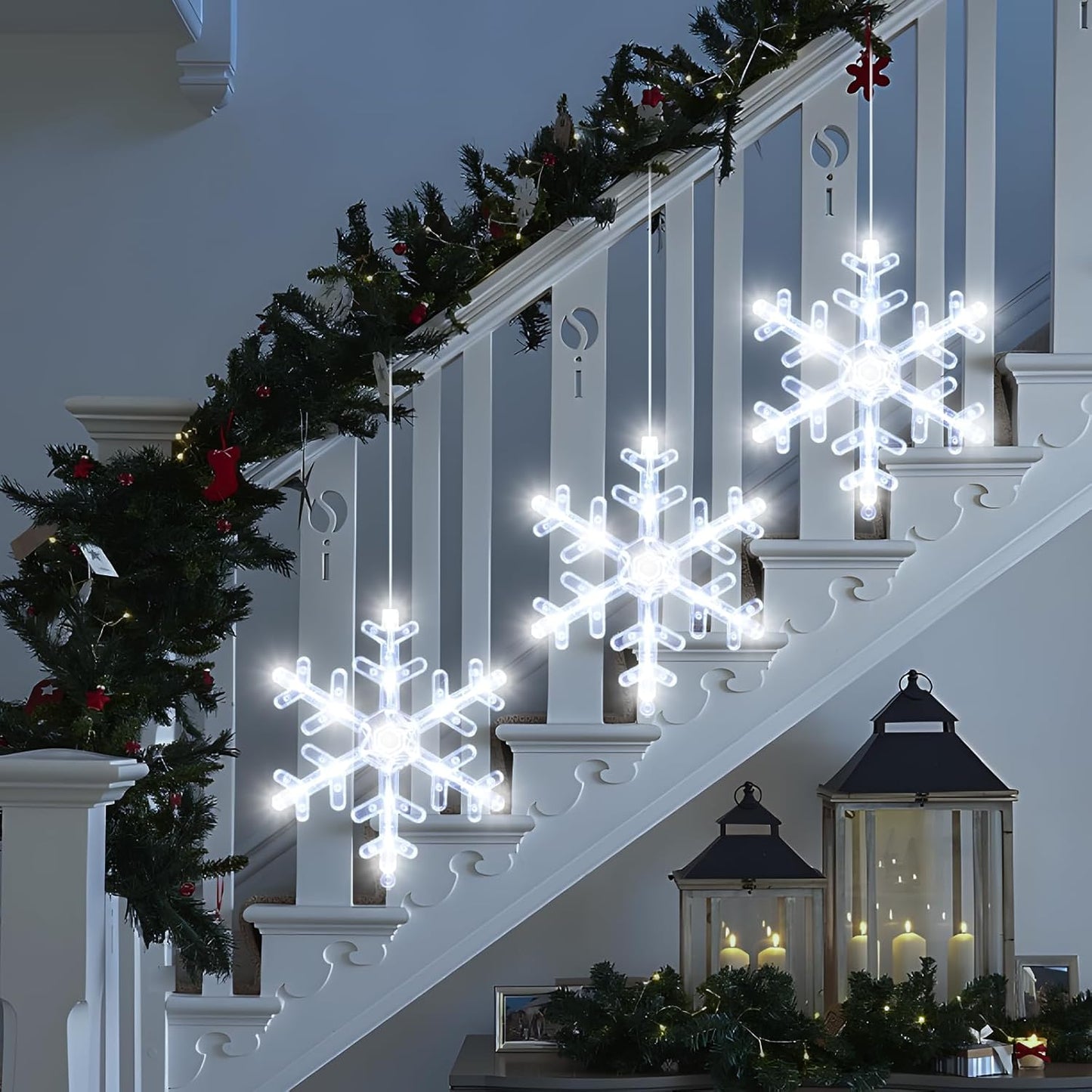LuminGlow 3Pack Window Lights – Simple Scandinavian-Style Christmas Decor with Timer for Effortless Styling
