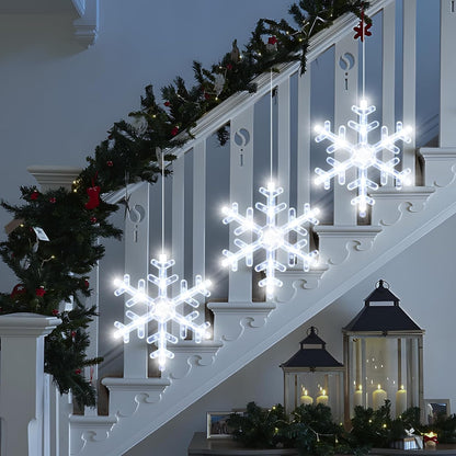 LuminGlow 3Pack Window Lights – Simple Scandinavian-Style Christmas Decor with Timer for Effortless Styling