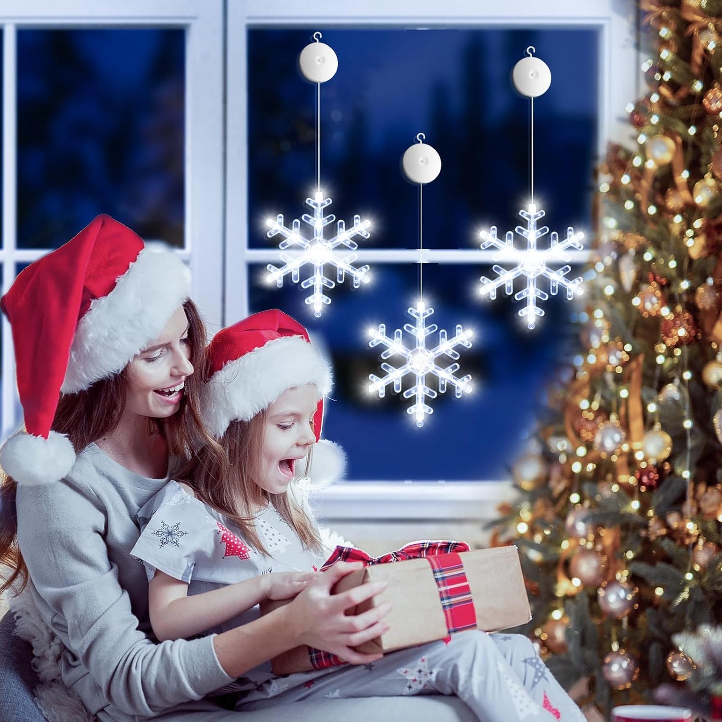 LuminGlow 3Pack Window Lights – Simple Scandinavian-Style Christmas Decor with Timer for Effortless Styling