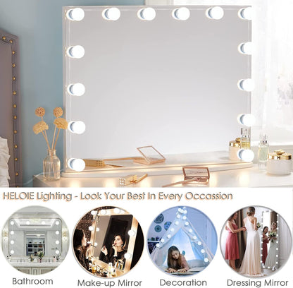 LuminGlow Flameless Mirror Light Kit – Pet and Kid Friendly LED Bulbs with Cool Touch PC Lampshades