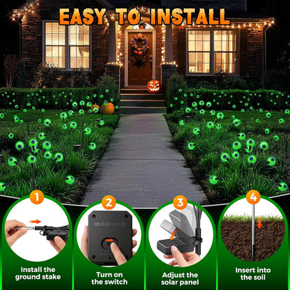 Luminoak Eyeball Garden Stakes – Soft Green LED Glow as Accent Home Decor for Shelves, Hallways and Plant Corners