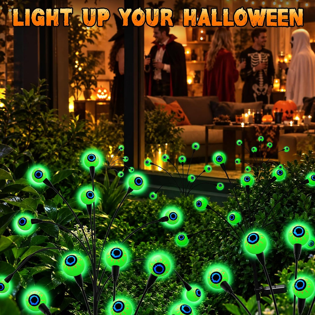 Luminoak Eyeball Garden Stakes – Soft Green LED Glow as Accent Home Decor for Shelves, Hallways and Plant Corners
