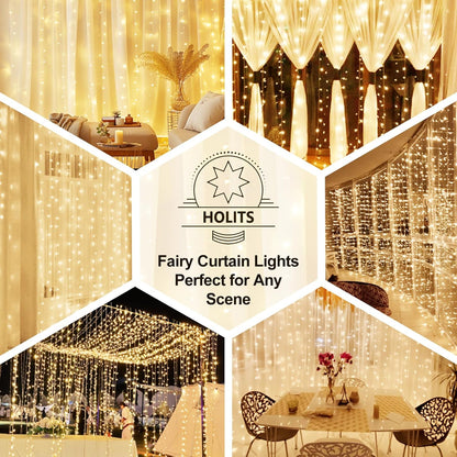 Luminos Glow Warm White Curtain Lights – Birthday Gift Idea for Women Who Love Cozy Spaces
