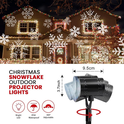 LUMINOUS Winters Night Snowflake Projector – Lawn Stake Holiday Light, 50–100 Sq Ft Coverage