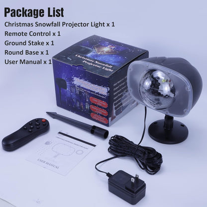 LuminScape Holiday Projector – Portable Snowfall Lamp for Camping, Outdoor Dining, and Open-Air Parties