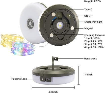 LuminTrail CampGlow Reel – Living Room Aesthetic Hanging Lights, 8 RGB Modes for Holiday & Everyday Ambiance