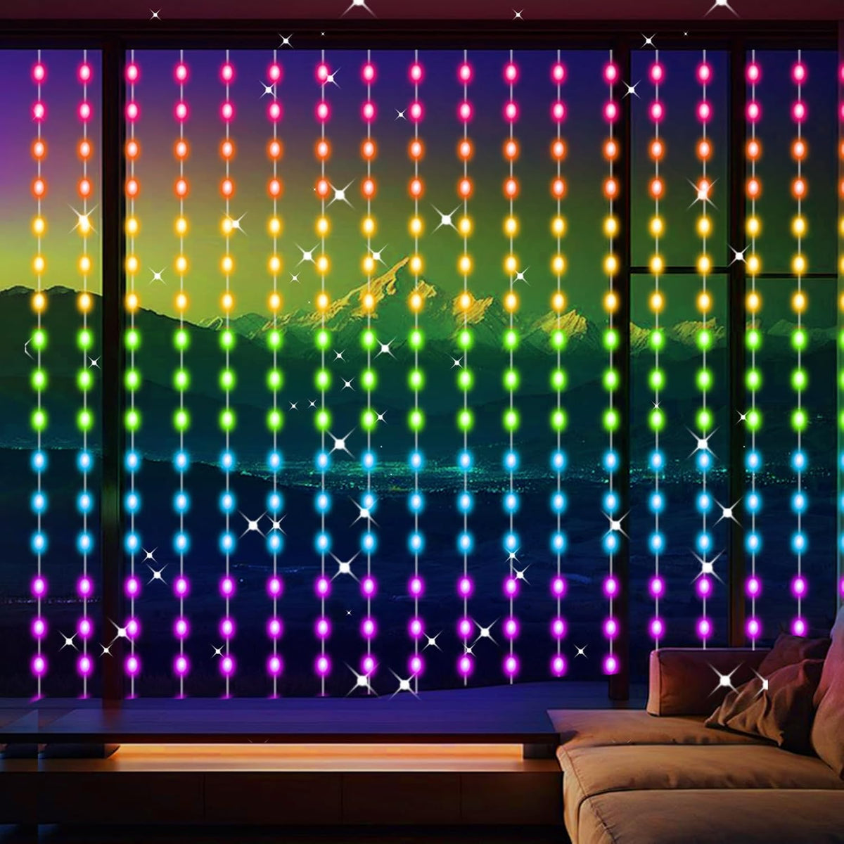 LuminVue Smart Curtain Lights – Low Distraction Work From Home Ambiance, 16M Color Modes Dimmable