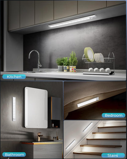LUMIORA Motion Sensor Closet Light – 10.5 Inch LED Bar with Aluminum Body, Stylish Bedroom and Living Room Accent, 2 Pack