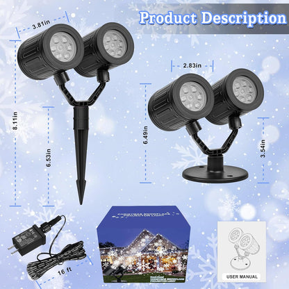 LUMIORA WinterGlow Snowflake Projector – Christmas Eve Family Room Centerpiece, Soft Moving Snowflake Pattern