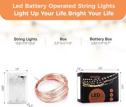 Lumist Cordless String Lights – Fire Hazard Free Decor for Kids Room and Nursery, Warm White LED with 6HR Timer