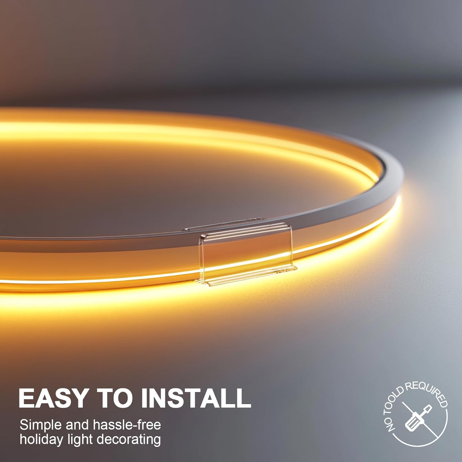 Lumistrip Removable LED Strip Wall Clips - Tool-Free Mounting for Rental Homes and Dorm Rooms