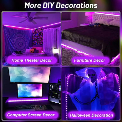 LumoGlow Blacklight Strip – Modern Interior Accent for Home Bars, Game Rooms and Studios