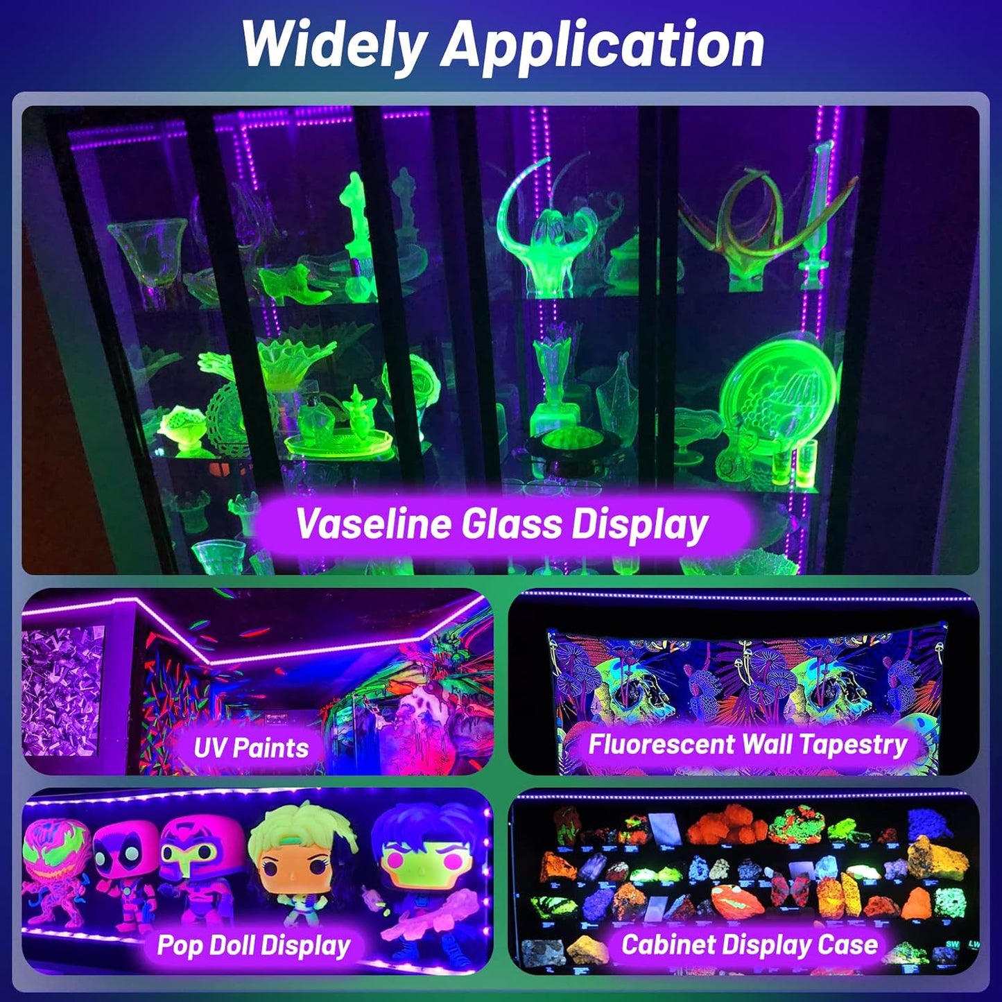 LumoGlow Blacklight Strip – Modern Interior Accent for Home Bars, Game Rooms and Studios