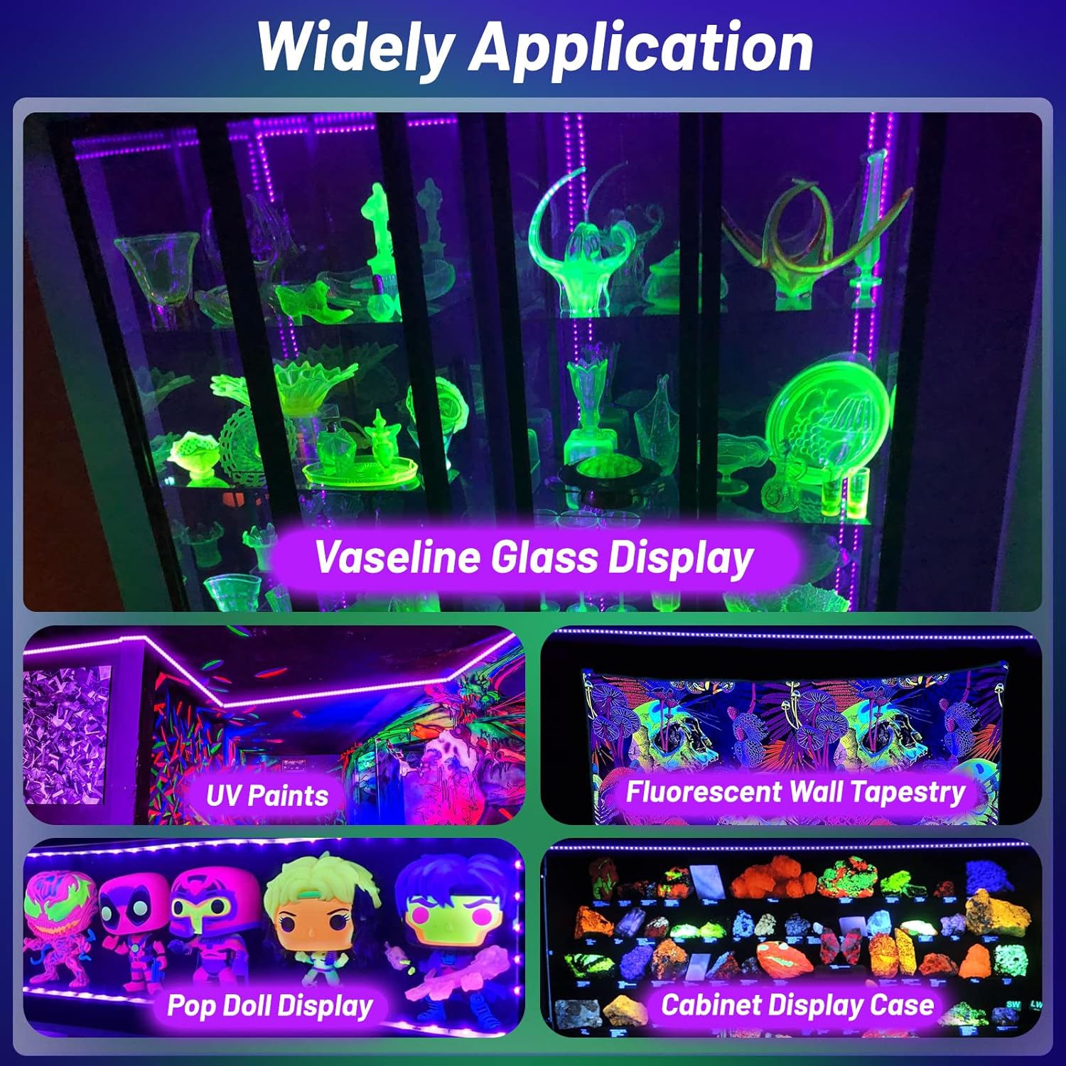 LumoGlow Blacklight Strip – Modern Interior Accent for Home Bars, Game Rooms and Studios