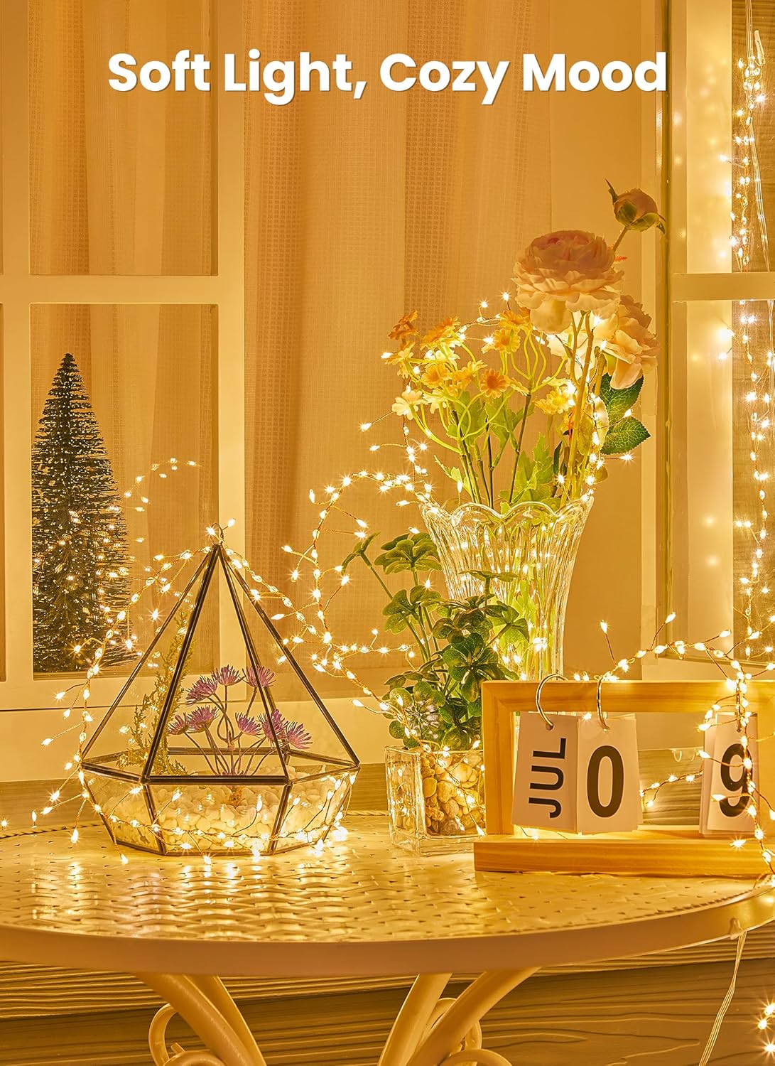 Lumoonos 4.5V Micro LED Lights – No Heat Firecracker String Lights for Hallway and Bedroom