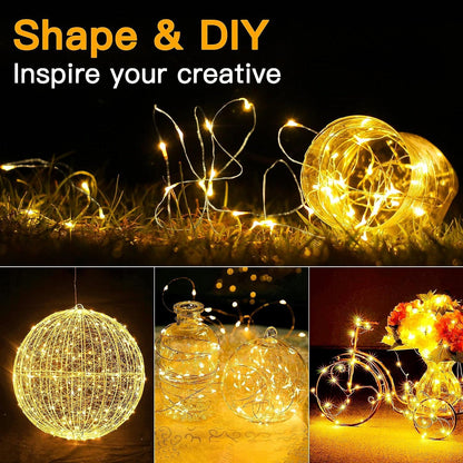 Lumoonos Starry String Lights – Portable Camping and Picnic Lights in a 6-Pack Mason Jar Set