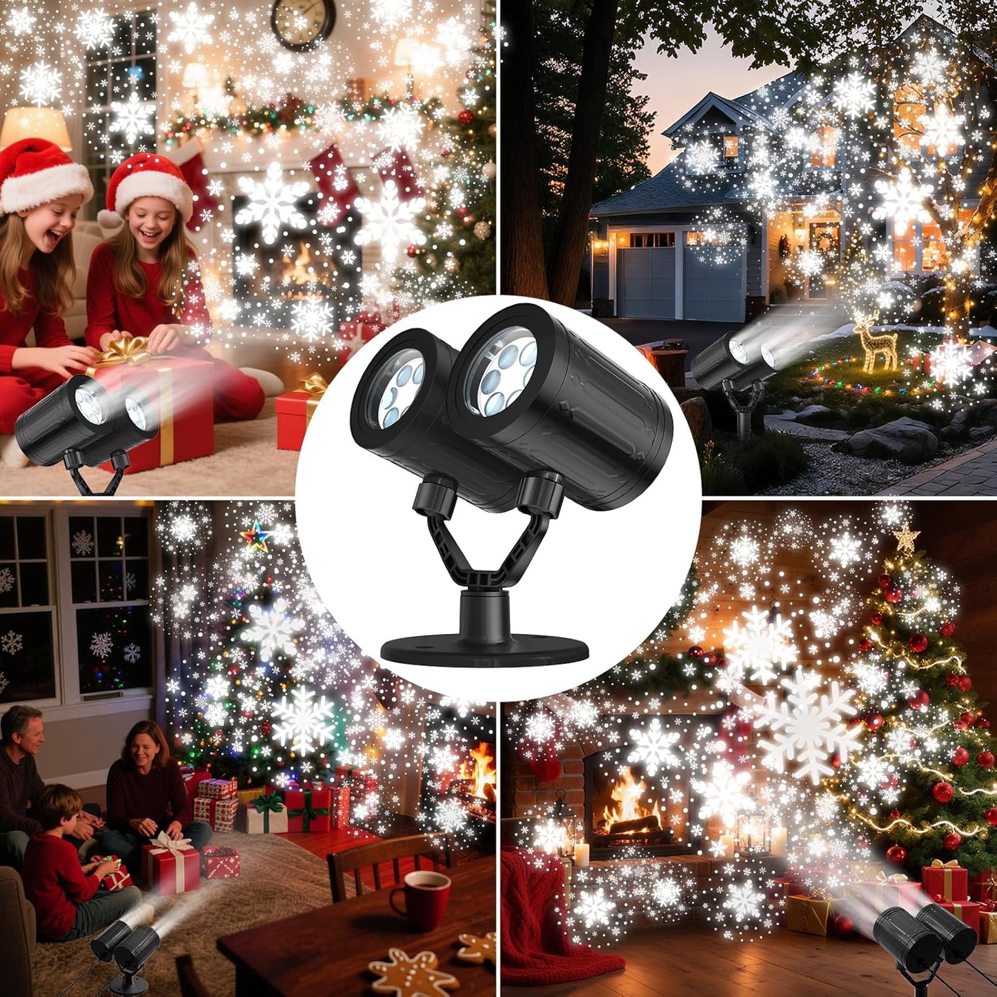 Lumora Glow Indoor Snowflake Projector – Cool-Touch Kids Room Display for Holiday Bedtime Magic