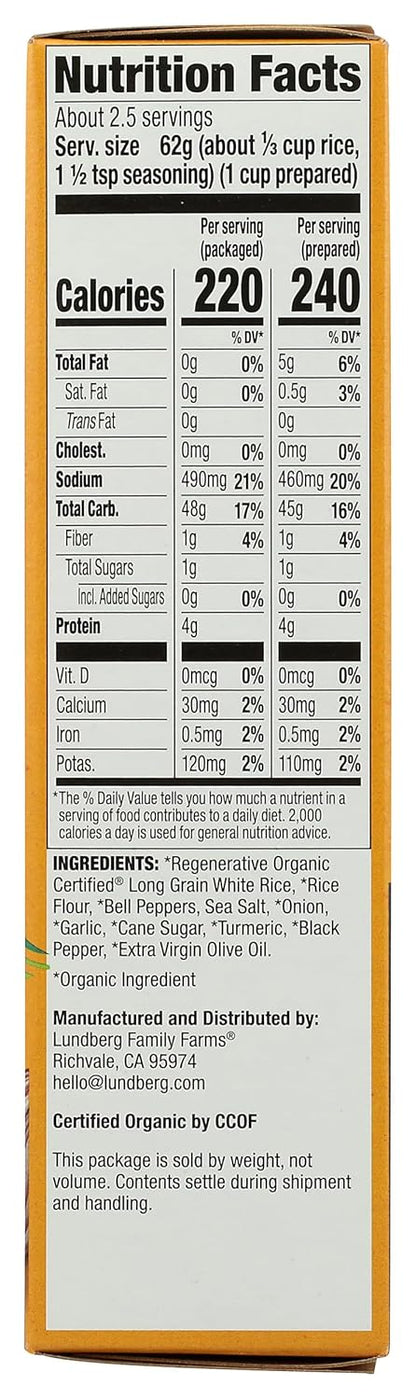Lundberg Family Farms Organic Yellow Rice Blend – Plant-Based Whole Grain for Healthy Lunch Bowls