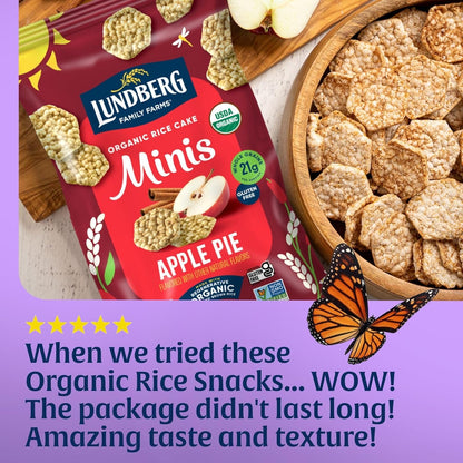 Lundberg Minis Apple Pie Organic Rice Cakes 5 Oz – Fiber-Rich Travel Snack for Organic Lifestyle Followers