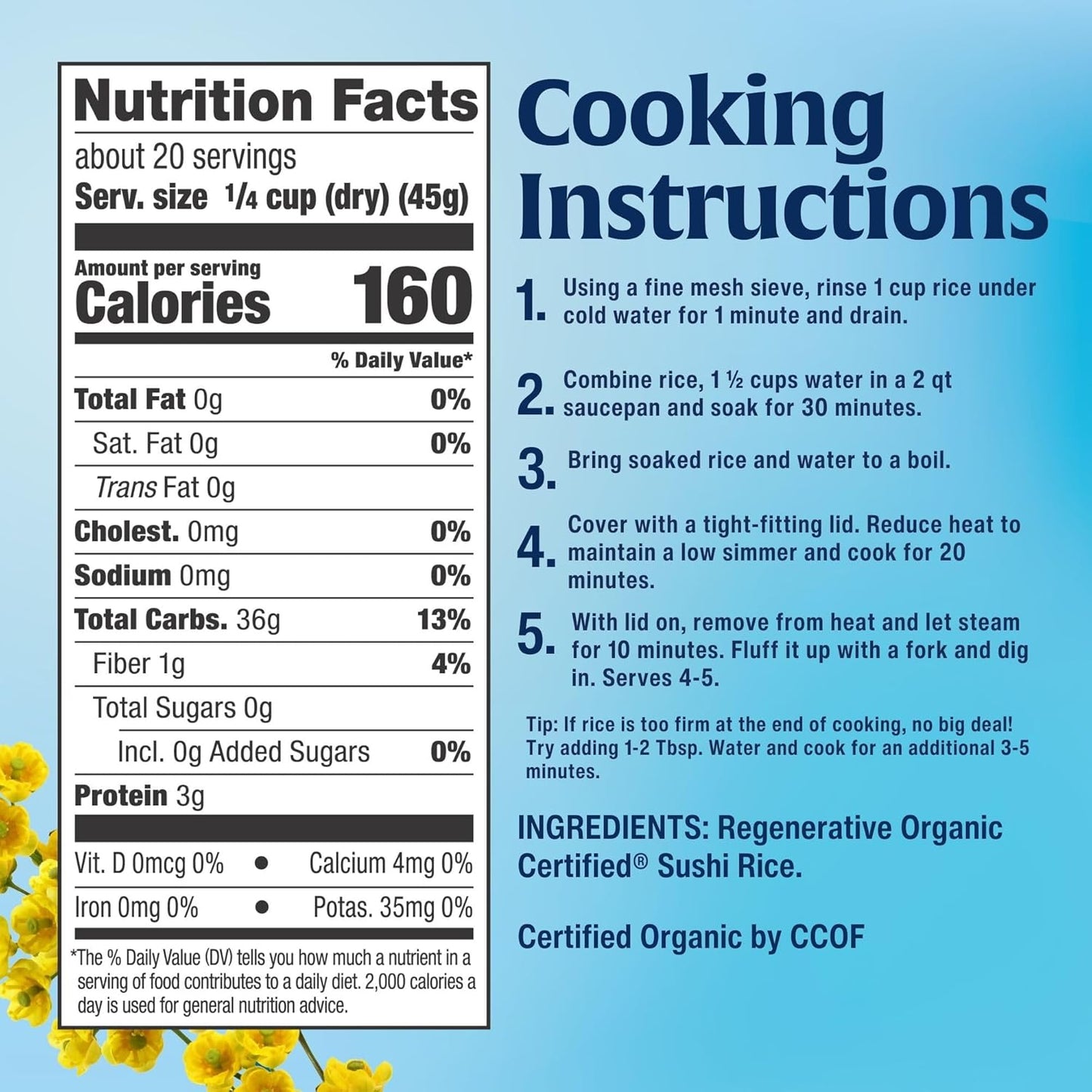 Lundberg Organic Sushi Rice – Regenerative Organic White Rice for a Calmer, Healthier Kitchen Counter