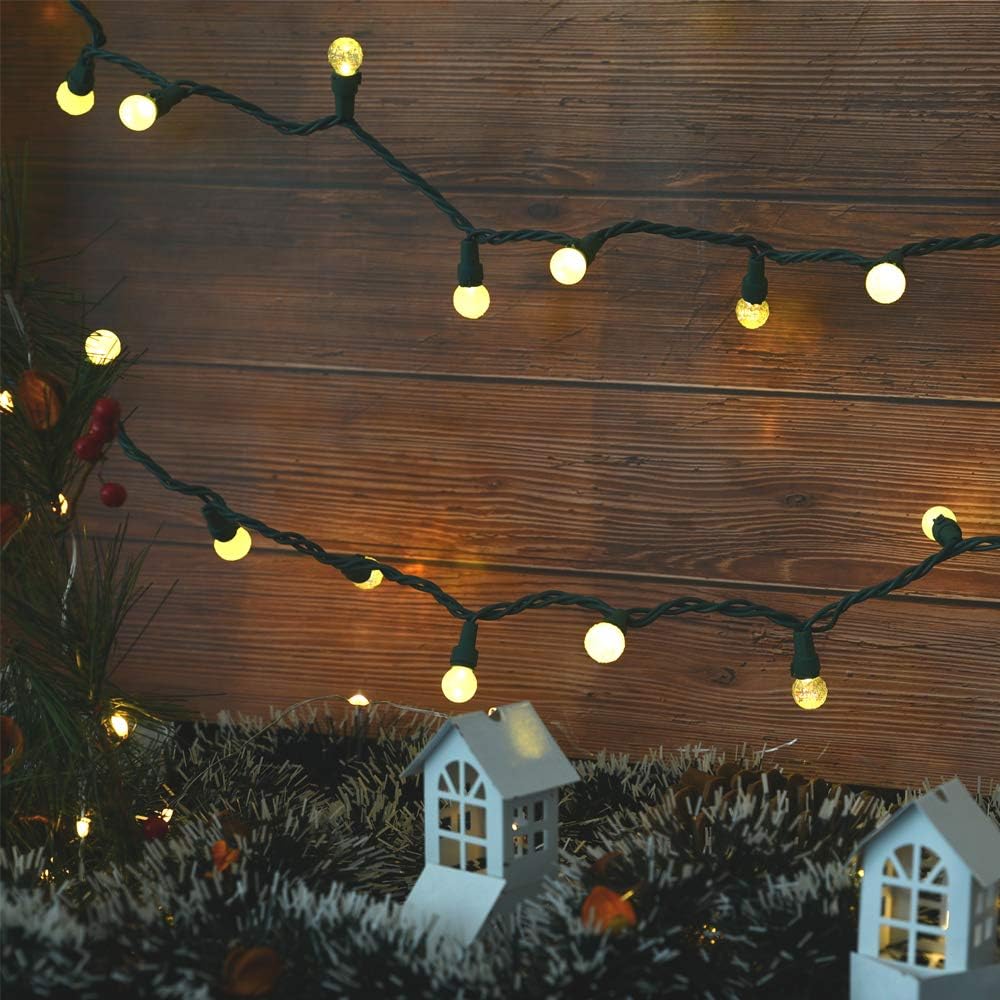 LYCKLIG Globe String Lights – Designer-Quality Ambient Lighting, 2300K Warm White Glass Globes for Upscale Living Spaces