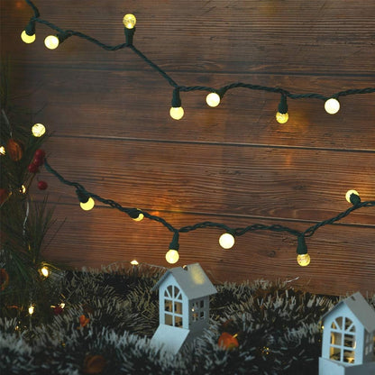 LYCKLIG Globe String Lights – Designer-Quality Ambient Lighting, 2300K Warm White Glass Globes for Upscale Living Spaces