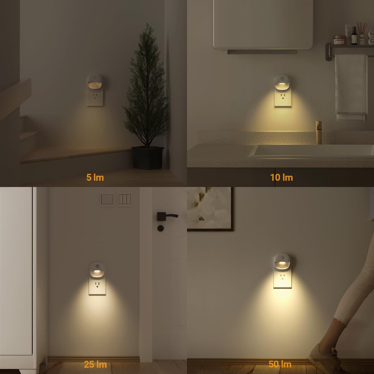 Lyridz Compact Night Light – Uncluttered Ambient Lighting for Intentional Living Spaces, Motion and Dusk to Dawn