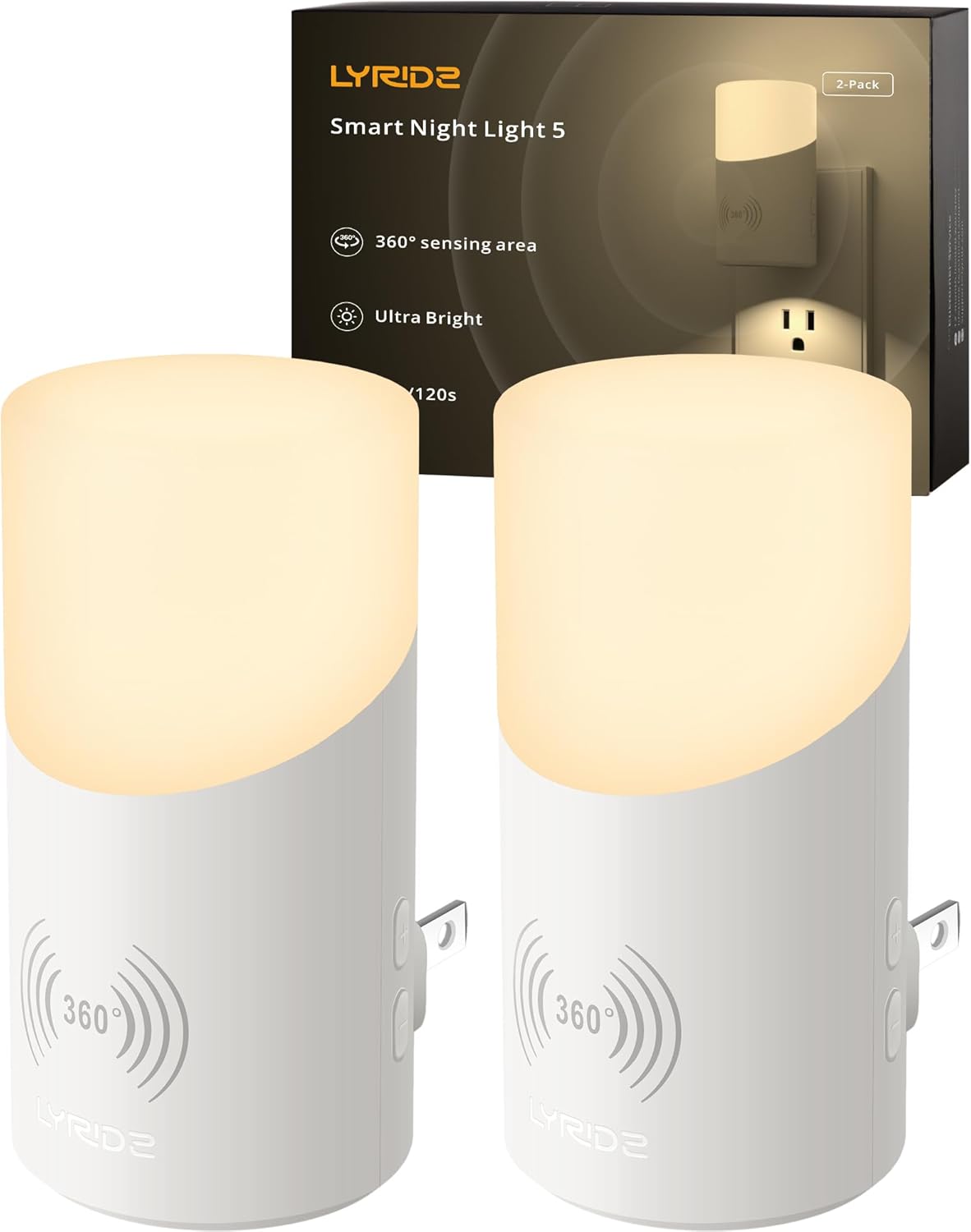 Lyridz Motion Activated Night Lamp – Cool LED 2W Design, No Flame No Wax for Child and Pet Friendly Bedrooms