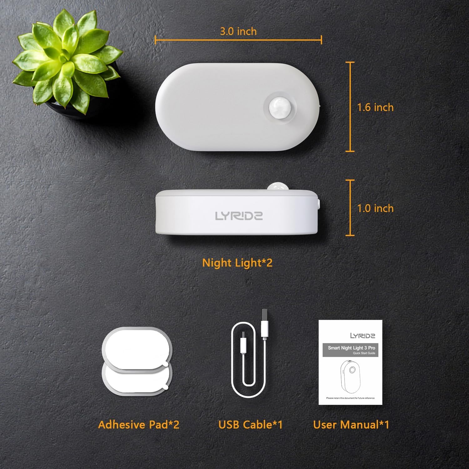 Lyridz USB Rechargeable LED Night Light, Ready to Gift Holiday Present for Women Who Love Cozy Warm Bedroom Decor