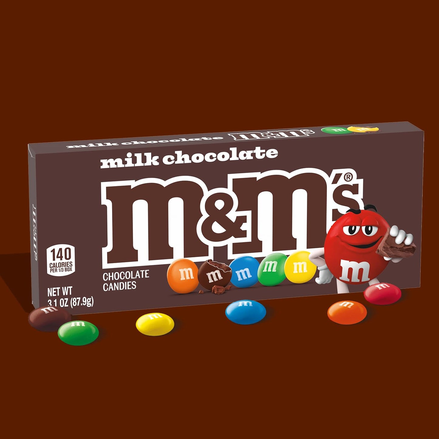 M&M'S Milk Chocolate Theater Box – Stylish Snack Bowl Centerpiece for Birthday Parties, 12 Pack