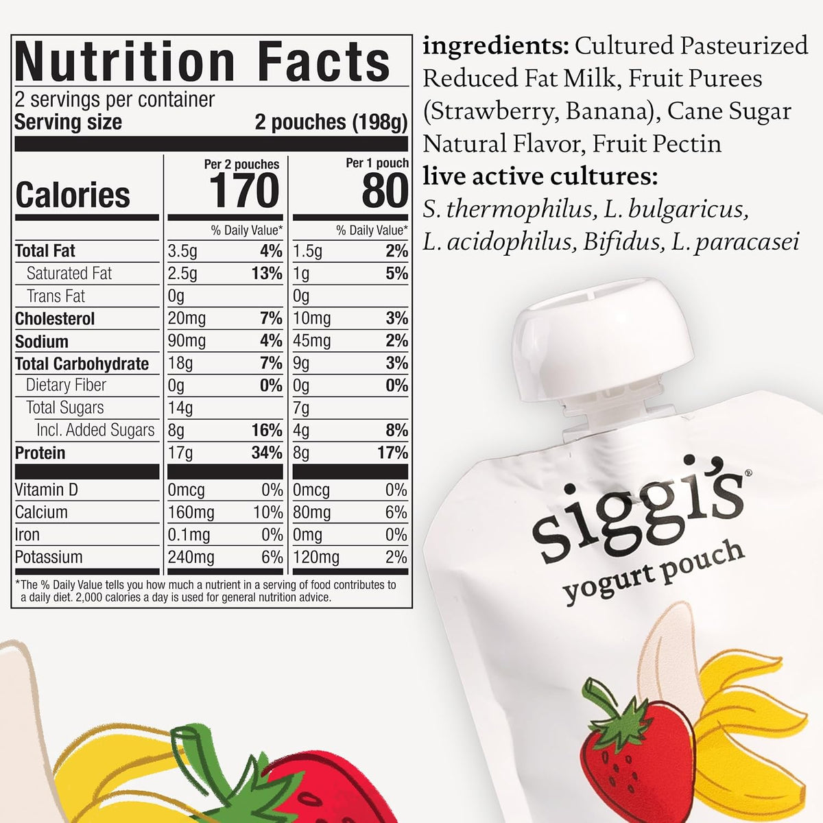 made with cultured pasteurized low-fat milk (2% milkfat) as a good protein source