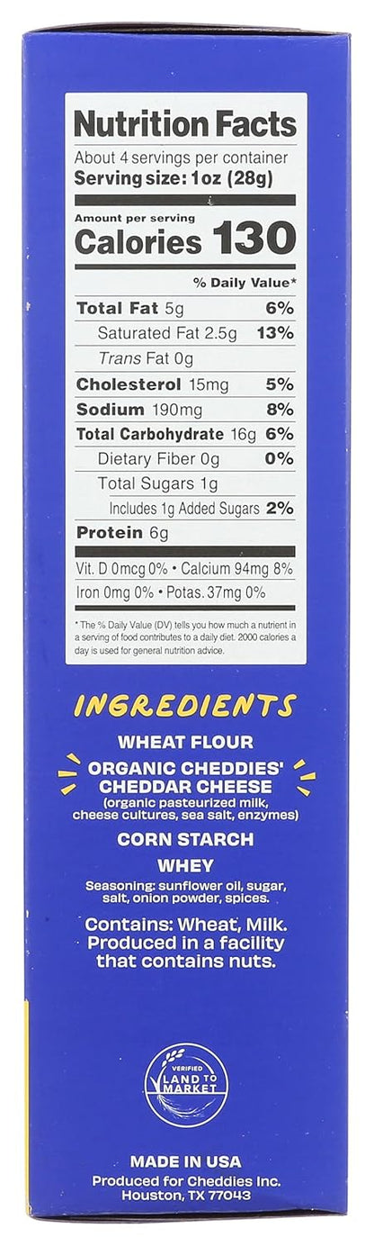 made with fresh cheddar cheese as a primary ingredient, not cheese-flavored powder
